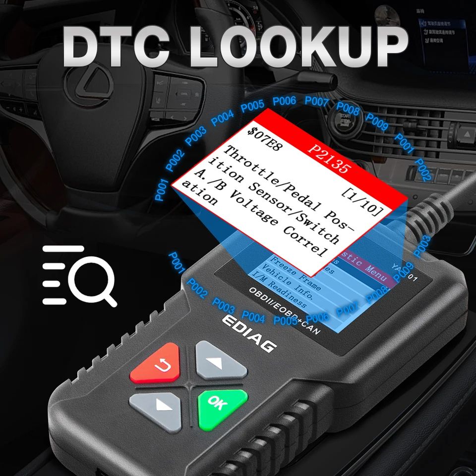 OBD2 Diagnostic Scan Tool for All OBD2 Cars Since 1996 Car OBD2 Scanner YA-101 Auto Code Reader for Check Engine Light