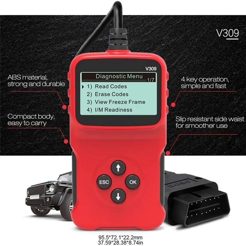 OBD2 Automotive Engine Fault Code Reader ELM327 Support Multi-Language V309 Automotive Fault Scanner