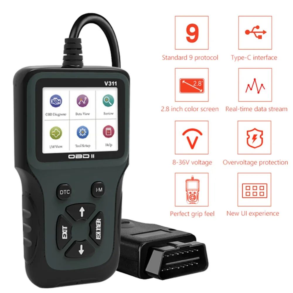V311 Code Reader For Car Engine Automotive Diagnostic Tool Auto System Car Accessories OBD2 Fault Diagnostic Scanner