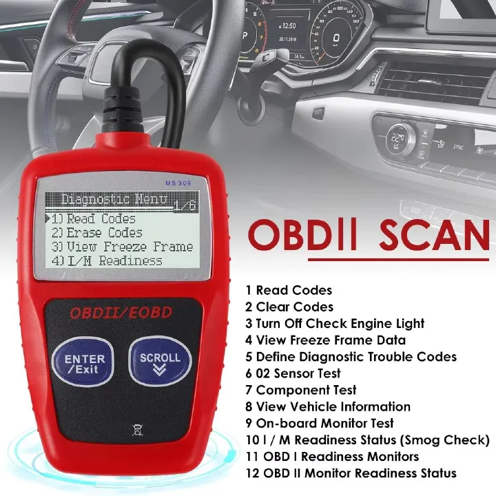 Car Diagnostic Tools OBD2 Code Reader Digital Display OBD 2 Scanner Multi Functional Fault Code Clear 16 Pin Universal Version