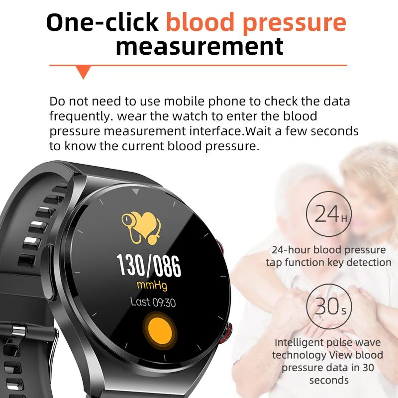 Men Women Health Fitness Tracker ECG SpO2 Blood Glucose Pressure Smartwatch For Android IOS Blood Sugar Monitor Smart Watch