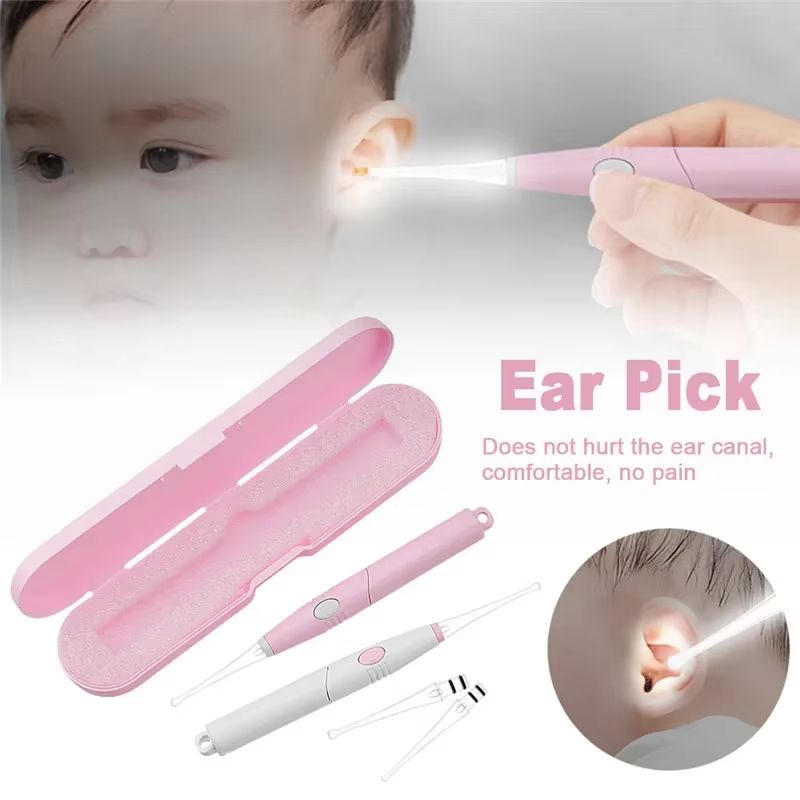 1 Set Baby Ear Cleaner Ear Wax Removal Tool Flashlight Earpick Ear Cleaning Earwax Remover Luminous Ear Curette Light Spoon