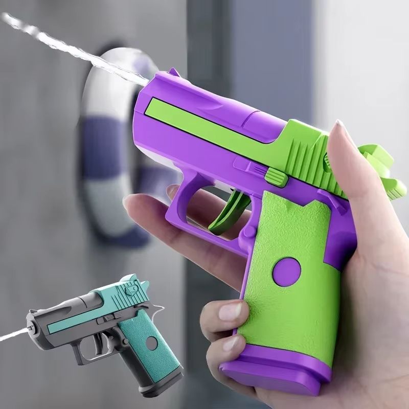 Hot Mini Desert Eagle Mechanical Continuous Firing Water Gun Small Pistol Summer Outdoor Beach Poor Toy Shoot Water Gun for Kids