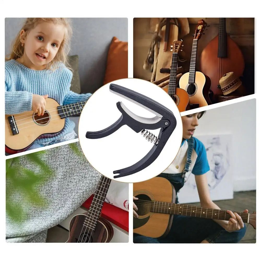 Portable Plastic Guitar Capo For 6 String Acoustic Classic Electric Guitarra Tuning Clamp Musical Instrument Accessories Black