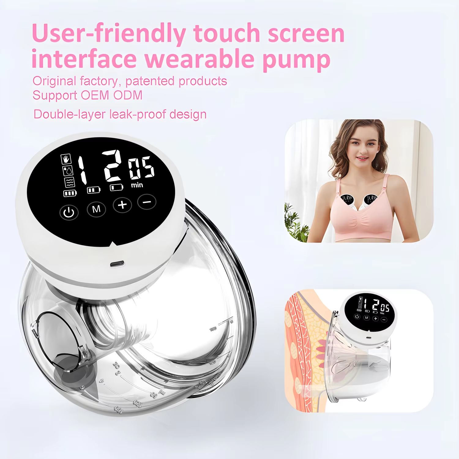 Wearable Breast Pump Electric Painless Double-sided Fully Automatic Integrated Hands-free Breast Collector Breastfeeding