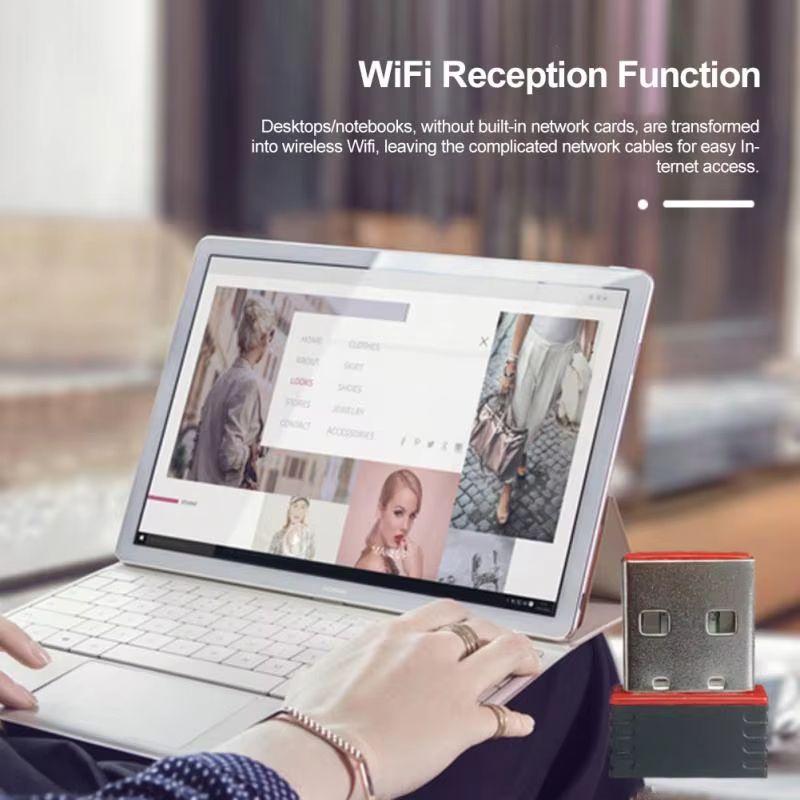 150Mbps USB WiFi Adapter 2.4G Wireless Network Card Mini Signal Receiver USB Dongle Plug and Play for Desktop Laptop PC Windows
