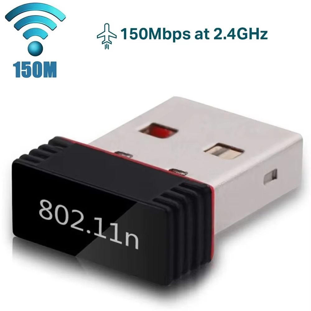 150Mbps USB WiFi Adapter 2.4G Wireless Network Card Mini Signal Receiver USB Dongle Plug and Play for Desktop Laptop PC Windows
