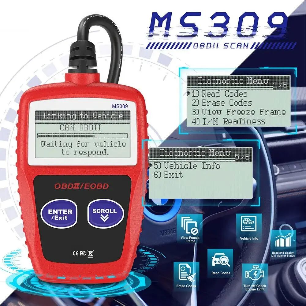 Car Diagnostic Tools OBD2 Code Reader Digital Display OBD 2 Scanner Multi Functional Fault Code Clear 16 Pin Universal Version