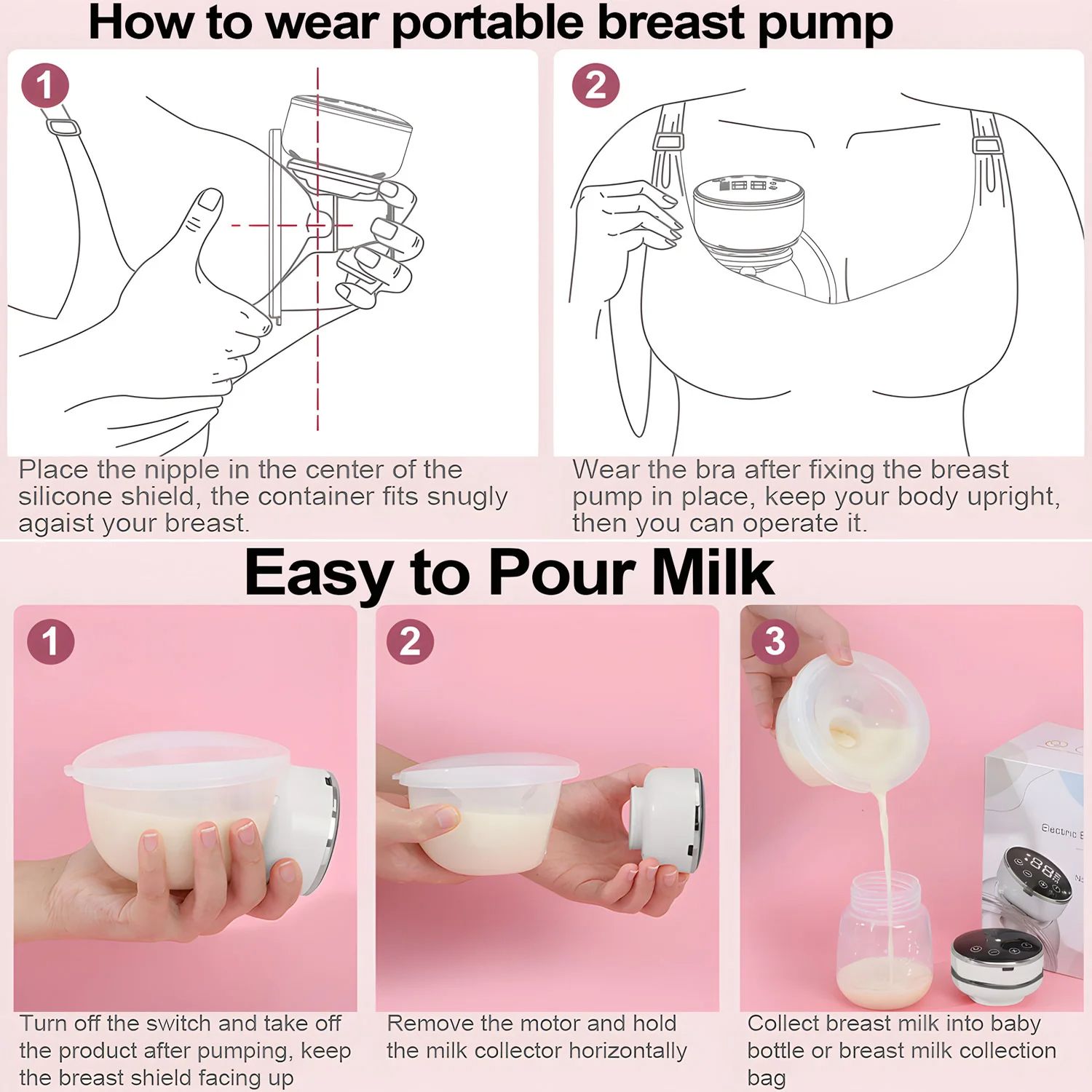 Wearable Breast Pump Electric Painless Double-sided Fully Automatic Integrated Hands-free Breast Collector Breastfeeding