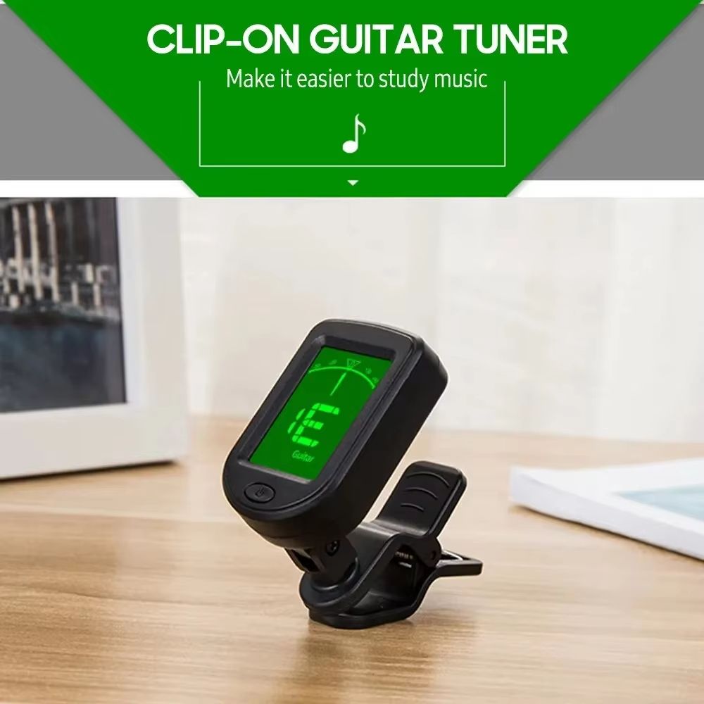 Guitar Tuner Clip-on Chromatic Digital Tuner LCD Display Mini Tuner String Instrument Accessories for Guitar Ukulele Violi