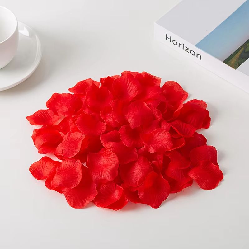 1000Pcs Artificial Fake Rose Petals Colorful Simulation Silk Rose Petal For Valentines Day Proposal Wedding Room Decoration Supplies Party Romantic Decoration