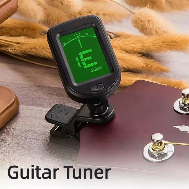 Guitar Tuner Clip-on Chromatic Digital Tuner LCD Display Mini Tuner String Instrument Accessories for Guitar Ukulele Violin