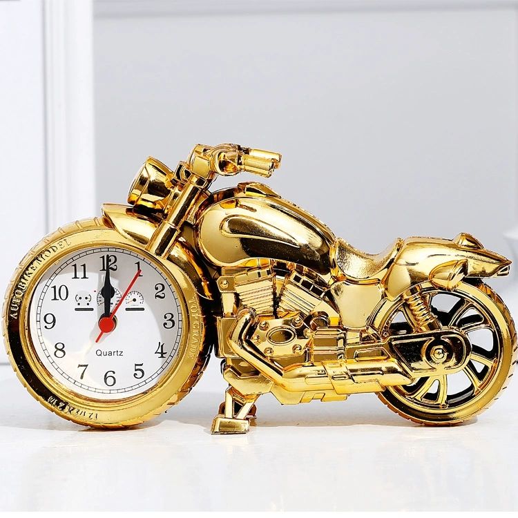 Vintage Alarm Clock Motorcycle Model Creative Desktop Clock Funny Multi-Purpose Bedside Office Clock Home Desktop Decoration Children Friends Gift