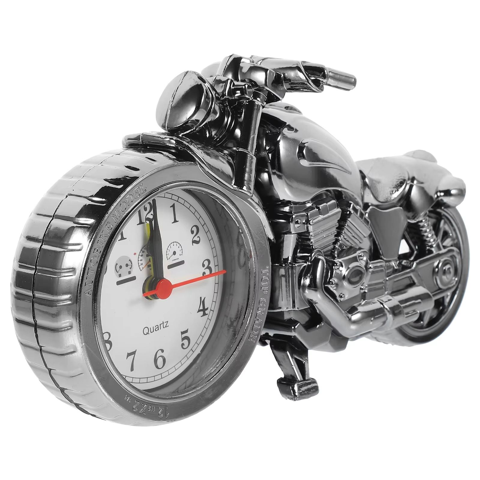 Vintage Alarm Clock Motorcycle Model Creative Desktop Clock Funny Multi-Purpose Bedside Office Clock Home Desktop Decoration Children Friends Gift