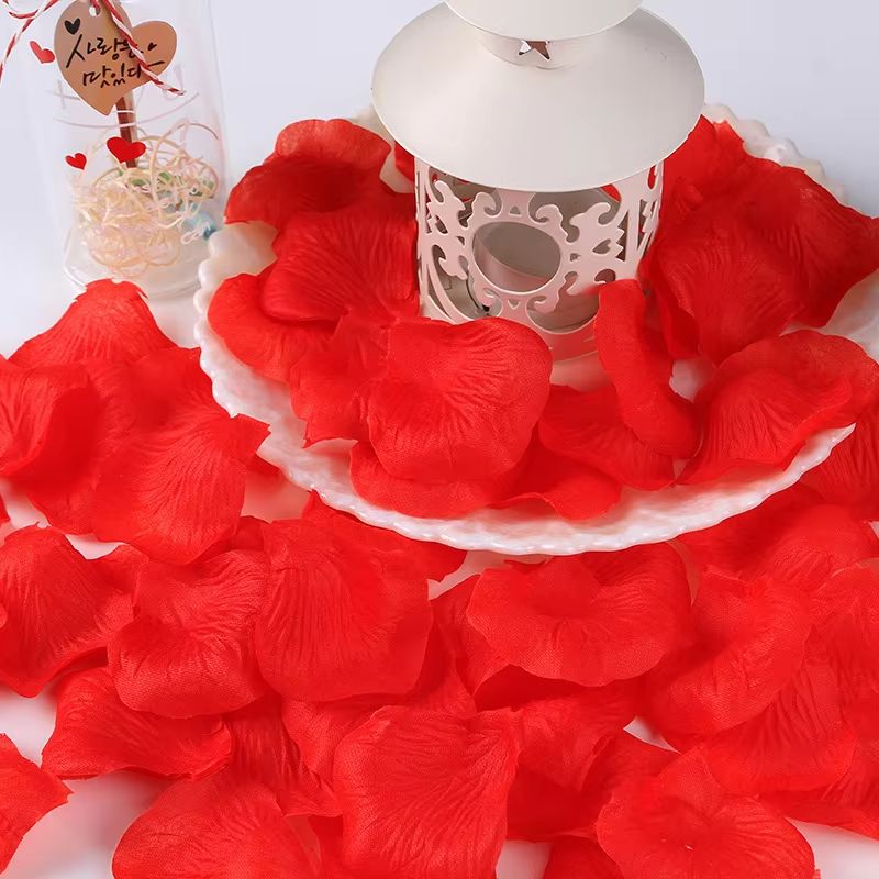 1000Pcs Artificial Fake Rose Petals Colorful Simulation Silk Rose Petal For Valentines Day Proposal Wedding Room Decoration Supplies Party Romantic Decoration