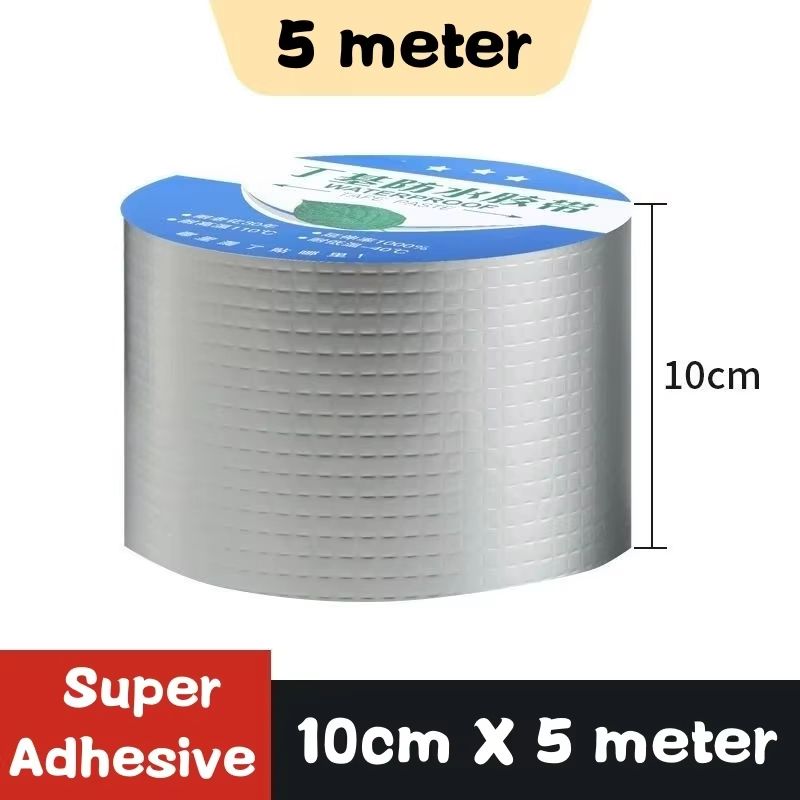 Super Strong Waterproof TapeHigh Temperature Resistance Aluminum Foil Butyl Rubber Stop Leaks Seal Repair Tape Self Adhesive for Roof Hose Repair Flex Tape