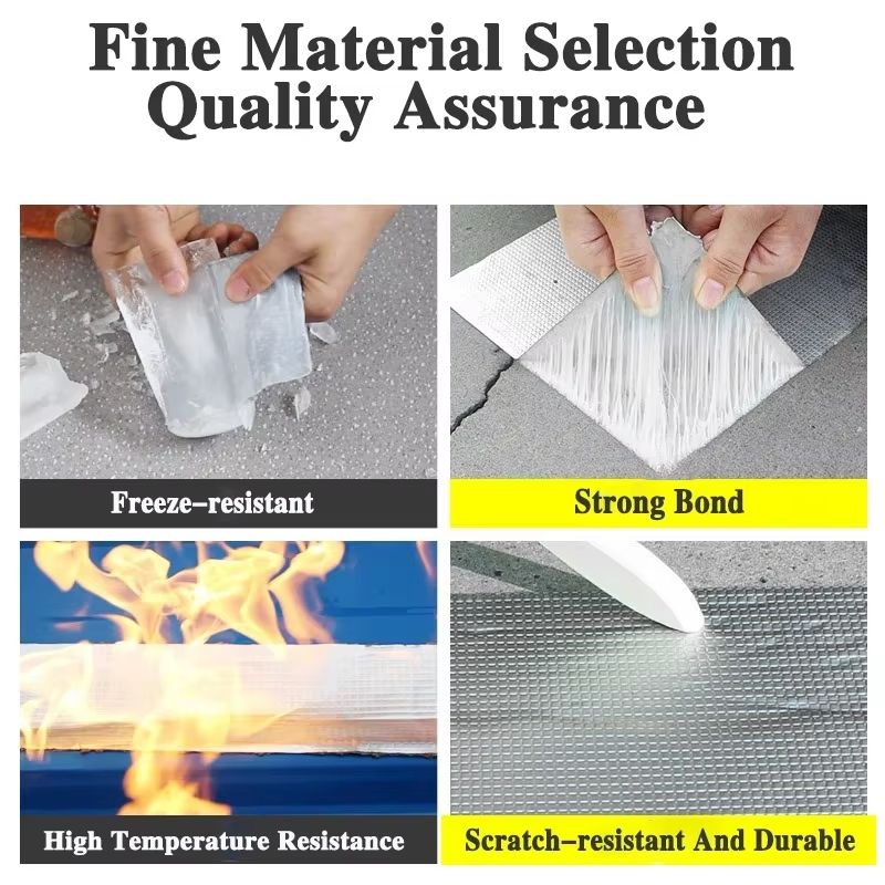Super Strong Waterproof TapeHigh Temperature Resistance Aluminum Foil Butyl Rubber Stop Leaks Seal Repair Tape Self Adhesive for Roof Hose Repair Flex Tape