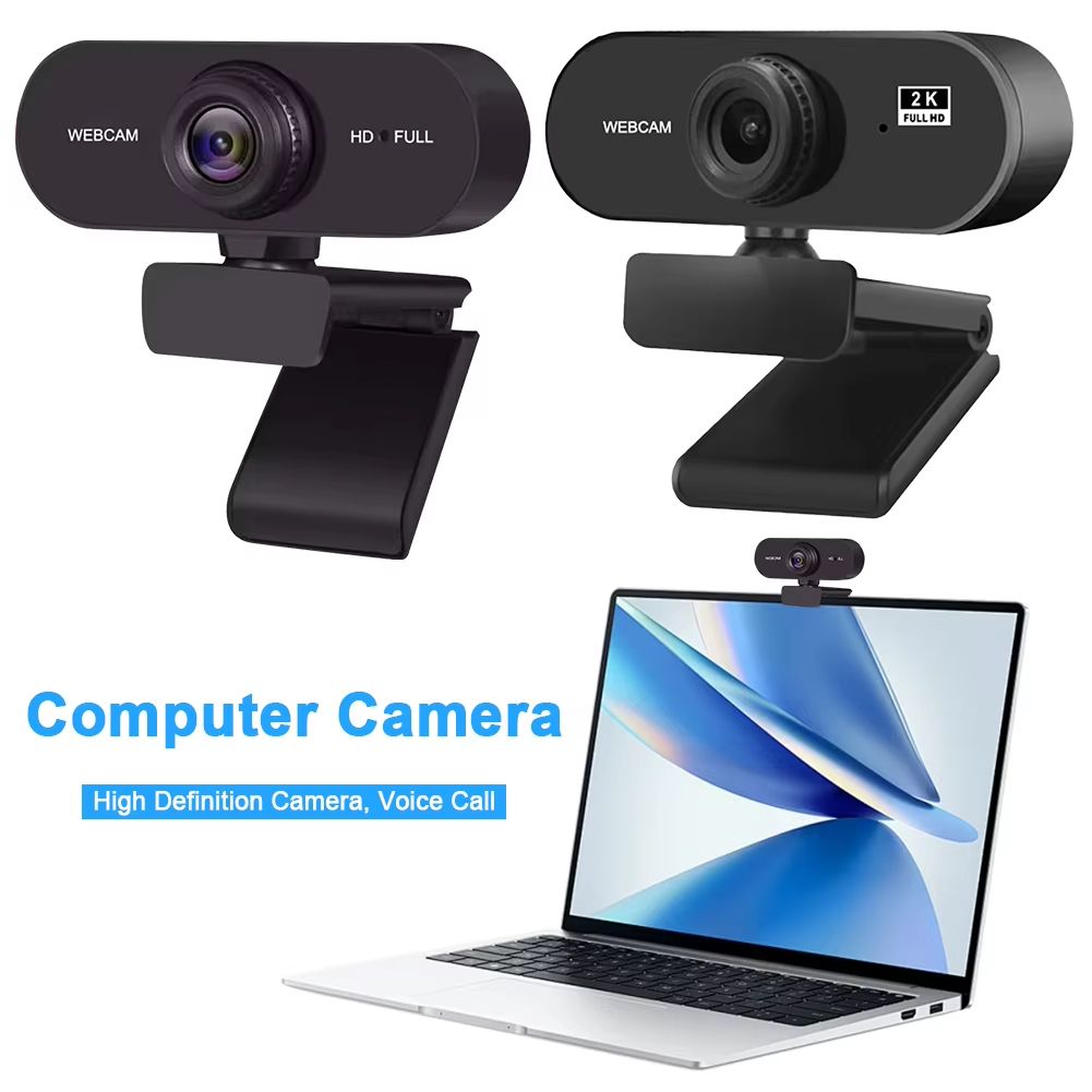 USB HD Web Camera 1080P and 2K Autofocus with Microphone Plug and Play for PC Laptop Desktop Conference and Video Call