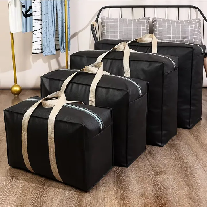 1pcs Extra Large Moving Luggage Bags Laundry Shopping Bag Home Storage Travel Bag Packing Tool Foldable Large Capacity Quilt Storage Heavy-Duty Storage Bags for Clothes & Bedding