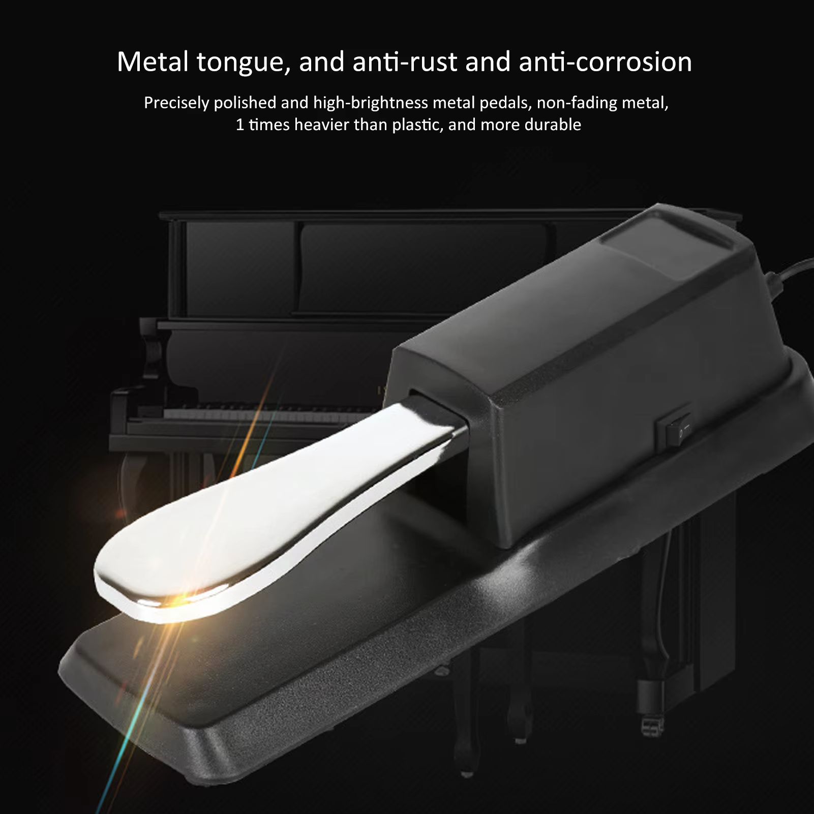 Sustain Pedal with Polarity Switch for MIDI Keyboard Synth Digital Pianos Electric Piano Drum Musical Instrument Accessories