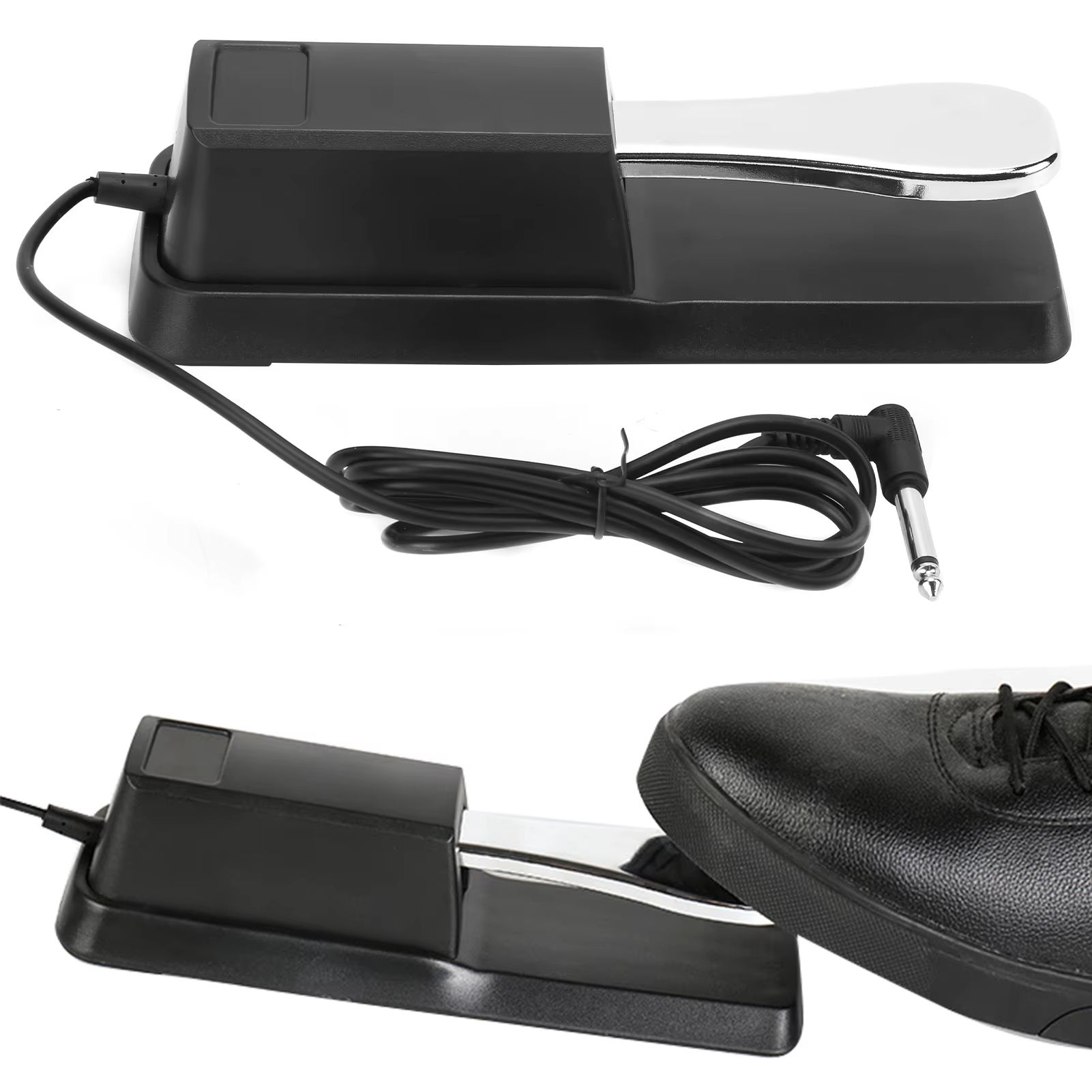 Sustain Pedal with Polarity Switch for MIDI Keyboard Synth Digital Pianos Electric Piano Drum Musical Instrument Accessories