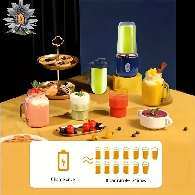 400ml Portable USB Personal Mini Juicer Cup Multifunction Fruit Mixers Juicers Handheld Travel Blender Single Cups Water Bottles For Smoothie Milkshake Kitchen Mini Mixer Tool