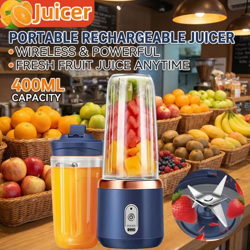 400ml Portable USB Personal Mini Juicer Cup Multifunction Fruit Mixers Juicers Handheld Travel Blender Single Cups Water Bottles For Smoothie Milkshake Kitchen Mini Mixer Tool