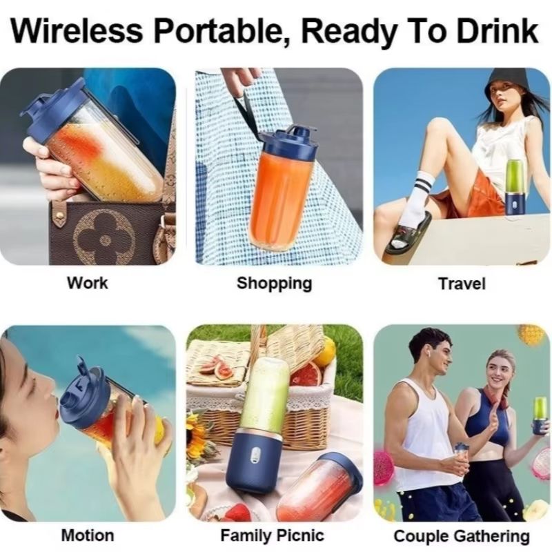 400ml Portable USB Personal Mini Juicer Cup Multifunction Fruit Mixers Juicers Handheld Travel Blender Single Cups Water Bottles For Smoothie Milkshake Kitchen Mini Mixer Tool