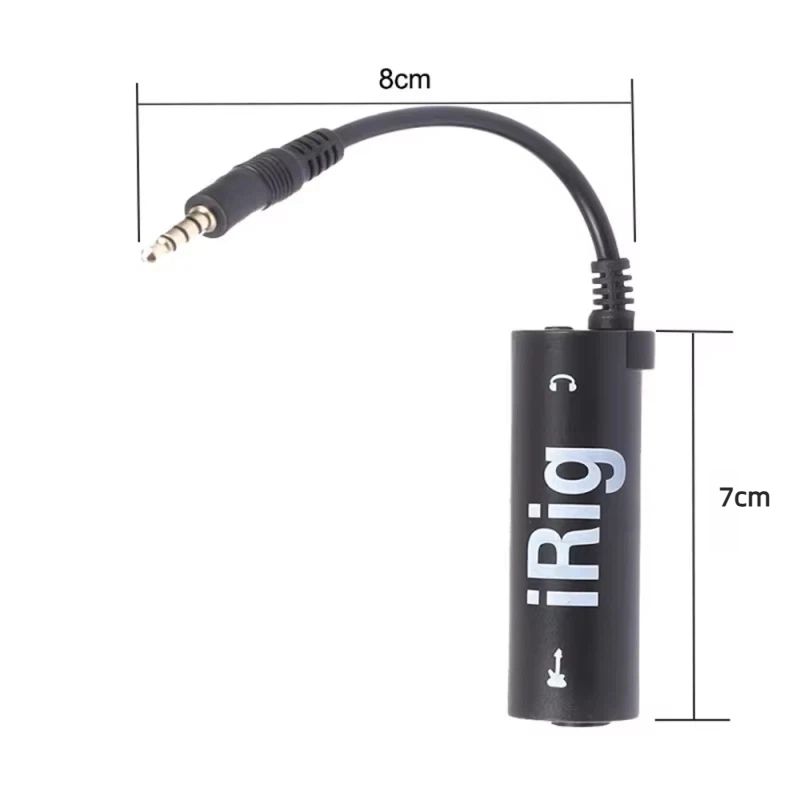 Guitar Interface Converter 3.5mm Audio Cable With Low Background Noise High Fidelity Frosted Anti Scratch Feature Mobile Amplifier and Effects Rig System For Recording & Practice