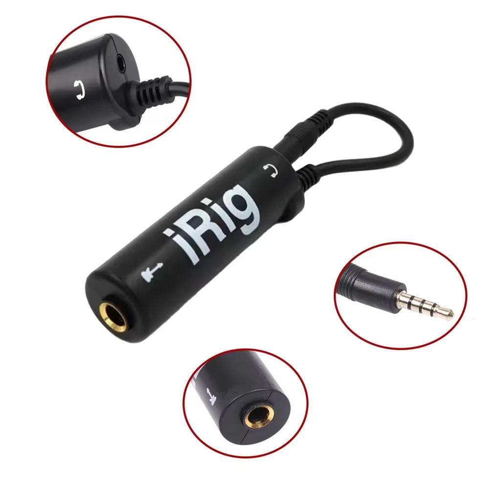 Guitar Interface Converter 3.5mm Audio Cable With Low Background Noise High Fidelity Frosted Anti Scratch Feature Mobile Amplifier and Effects Rig System For Recording & Practice