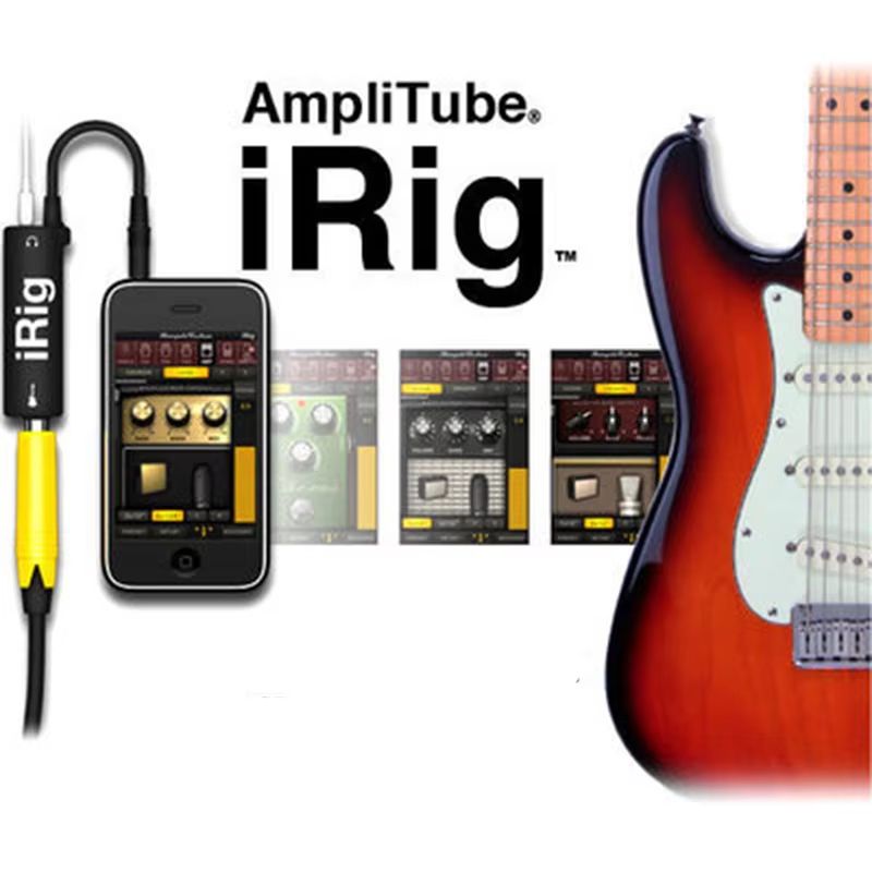 Guitar Interface Converter 3.5mm Audio Cable With Low Background Noise High Fidelity Frosted Anti Scratch Feature Mobile Amplifier and Effects Rig System For Recording & Practice