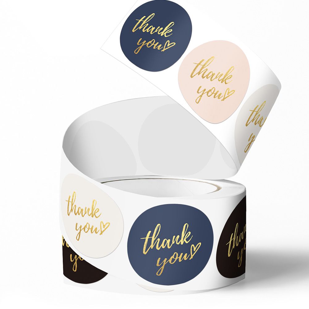 500pcs 1inch Thank You Stickers For Envelope Sealing Labels Stationery Supplies Handmade Wedding Gift Decoration Rolling Stickers Roll Merci Lables