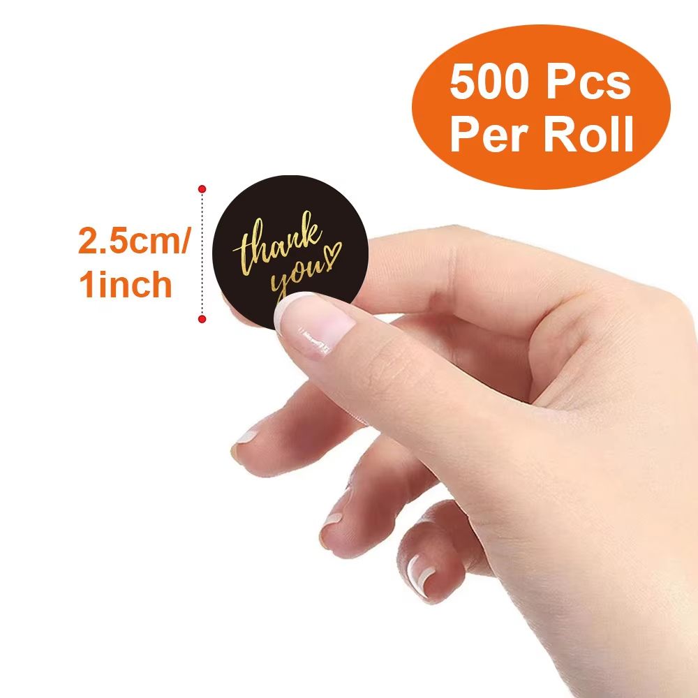 500pcs 1inch Thank You Stickers For Envelope Sealing Labels Stationery Supplies Handmade Wedding Gift Decoration Rolling Stickers Roll Merci Lables