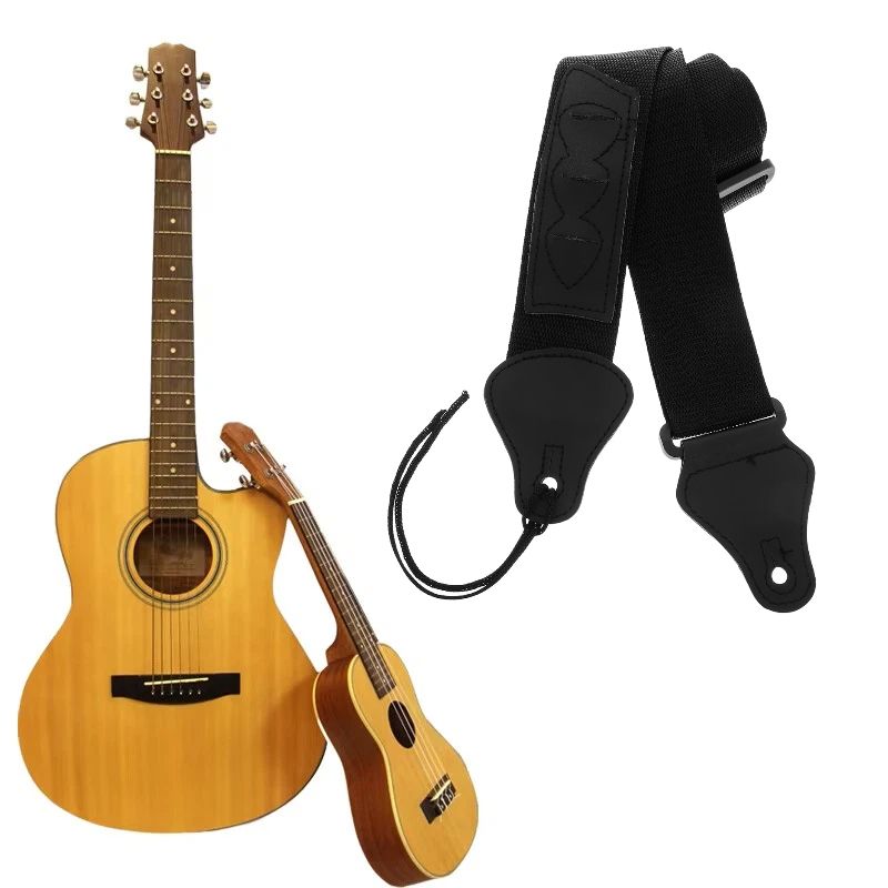 Adjustable Electric Guitar Strap with 3 Guitar Picks Holders PU Leather Ends Acoustic Guitar Bass Strap Belt Accessories