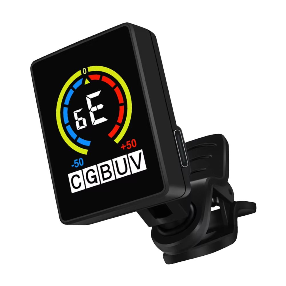 Clip- Tuner USB Charging Micro Headstock Tuner LCD Display Multi-Instrument Tuner 360 Rotation for Guitar Bass Ukulele Violin