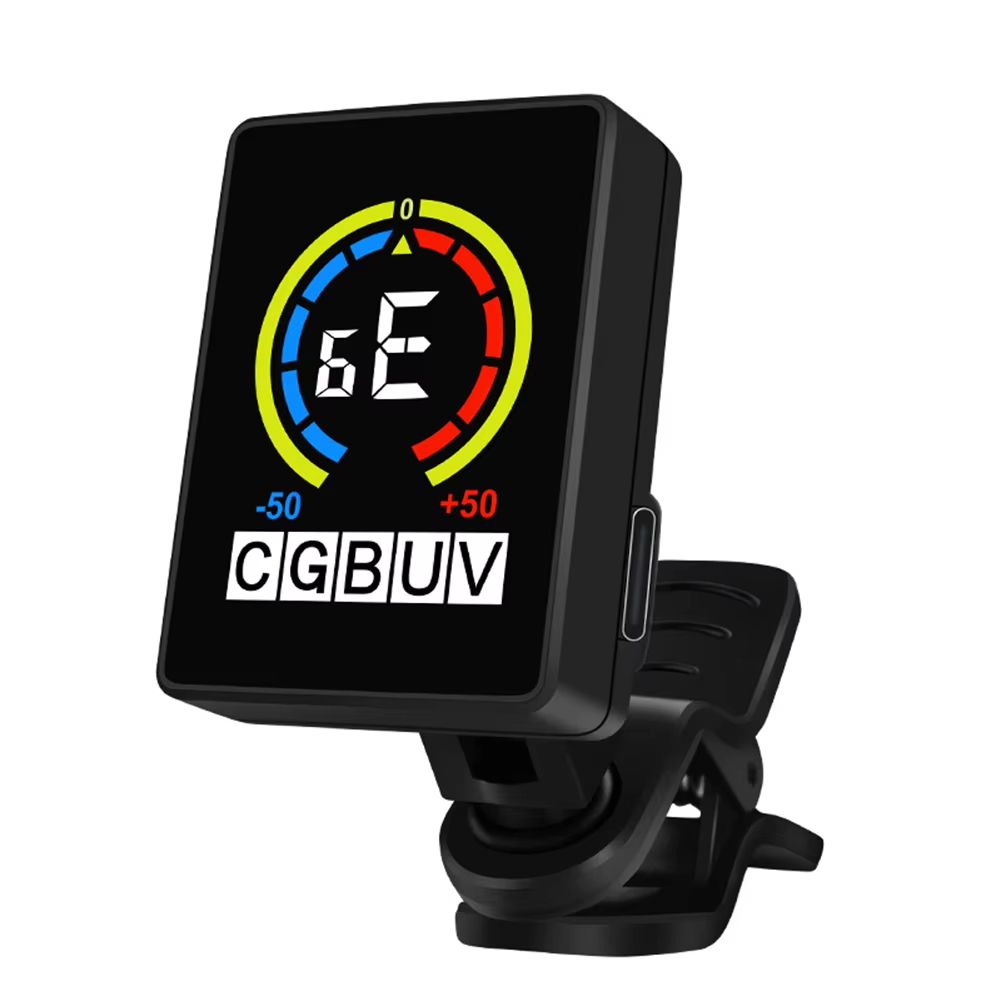 Clip- Tuner USB Charging Micro Headstock Tuner LCD Display Multi-Instrument Tuner 360 Rotation for Guitar Bass Ukulele Violin