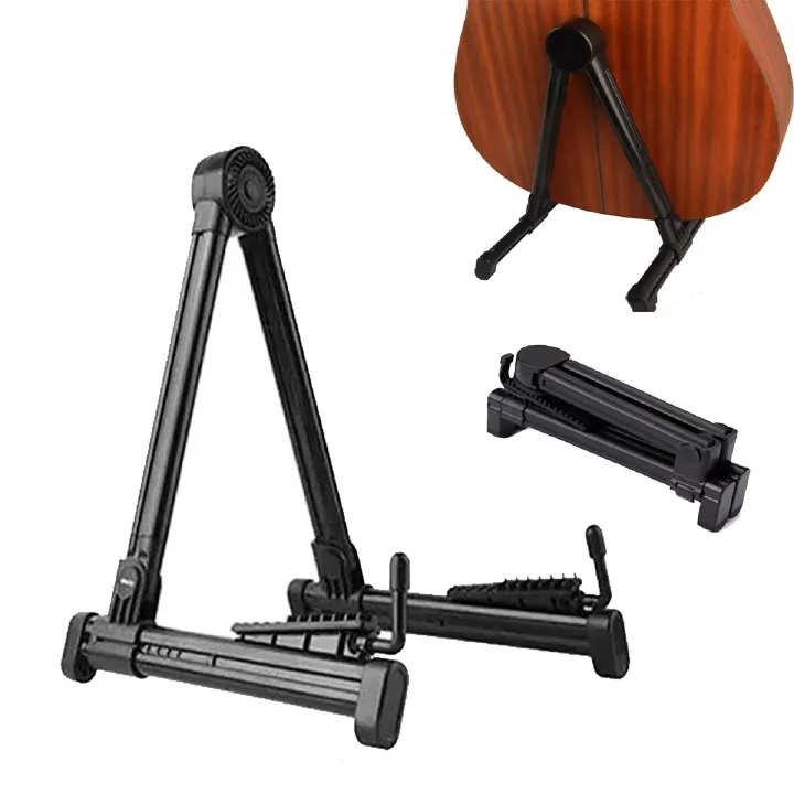 1pcs Adjustable Guitar Stand Folding Frame Floor Universal Abs Acoustic Classical Electric Bass Banjo Ukulele Portable Foldable Convenient