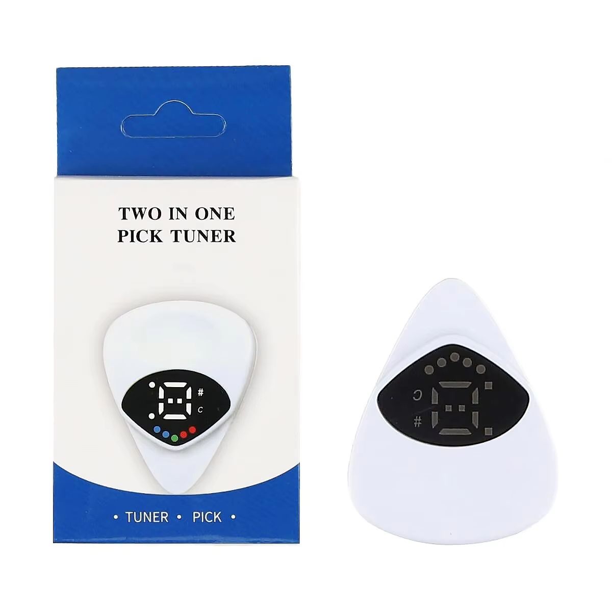 Portable 2 in 1 Guitar Pick & Tuner Multi-Purpose Pitch Calibrator For Folk Guitars and Ukuleles 12-Tone Equal Temperament