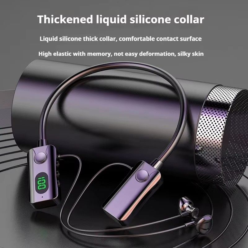 Bluetooth wireless earphones, Bluetooth neck hanging earphones, LED display screen, high fidelity stereo sports earphones