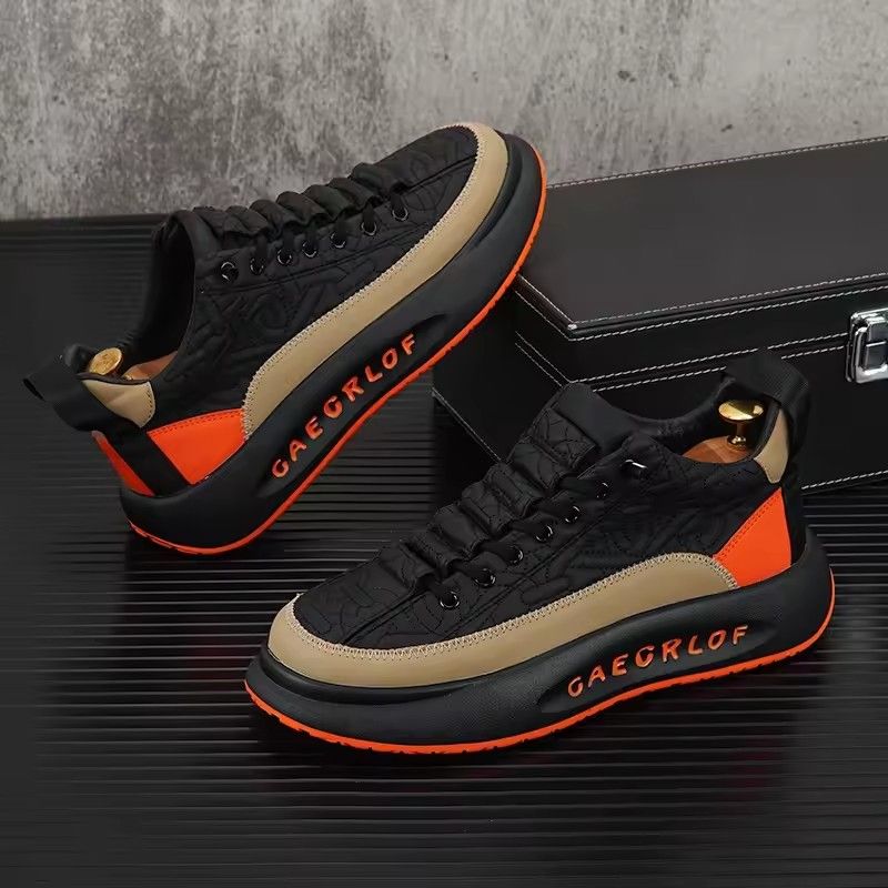 New work safety shoes, men's casual sports shoes, thick soled spring and autumn fashion shoes, rubber soles with shock-absorbing function, sports shoes
