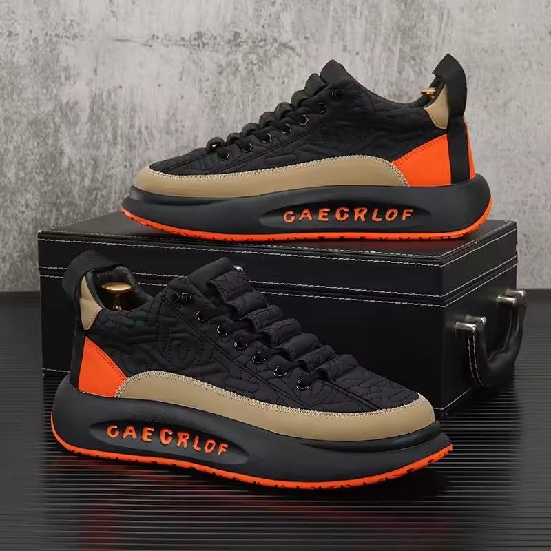 New work safety shoes, men's casual sports shoes, thick soled spring and autumn fashion shoes, rubber soles with shock-absorbing function, sports shoes