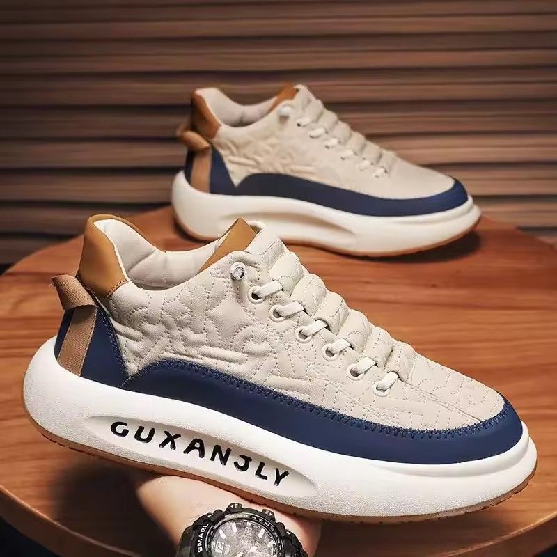 New work safety shoes, men's casual sports shoes, thick soled spring and autumn fashion shoes, rubber soles with shock-absorbing function, sports shoes