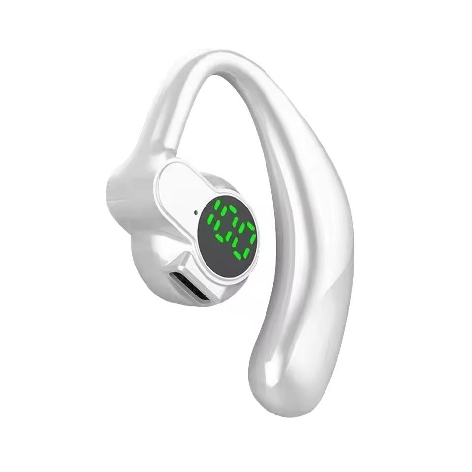 Single ear wireless earphones Bluetooth 5.4 hands-free noise reduction, rotatable sports digital display earphones, dual ear ear hooks
