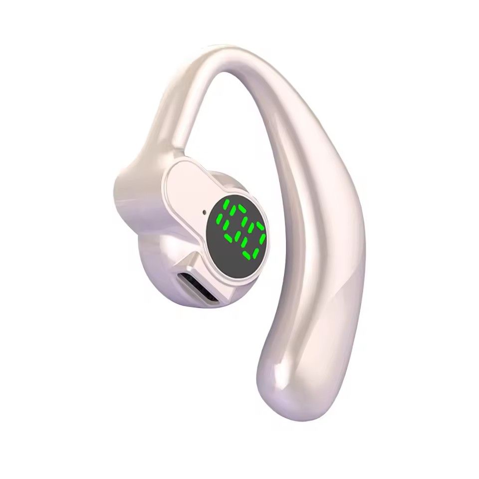 Single ear wireless earphones Bluetooth 5.4 hands-free noise reduction, rotatable sports digital display earphones, dual ear ear hooks