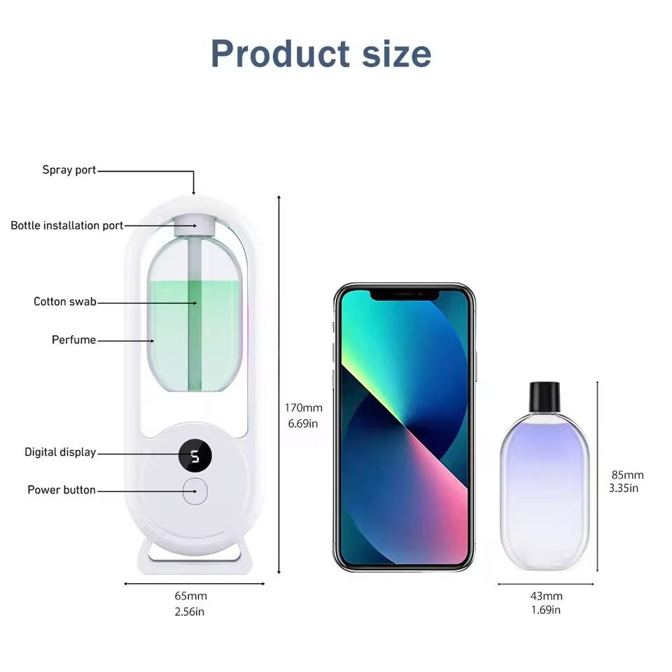 Rechargeable portable aromatherapy machine Essential oil aromatherapy machine Timed air freshener Eliminates odor 5 modes Timed spray