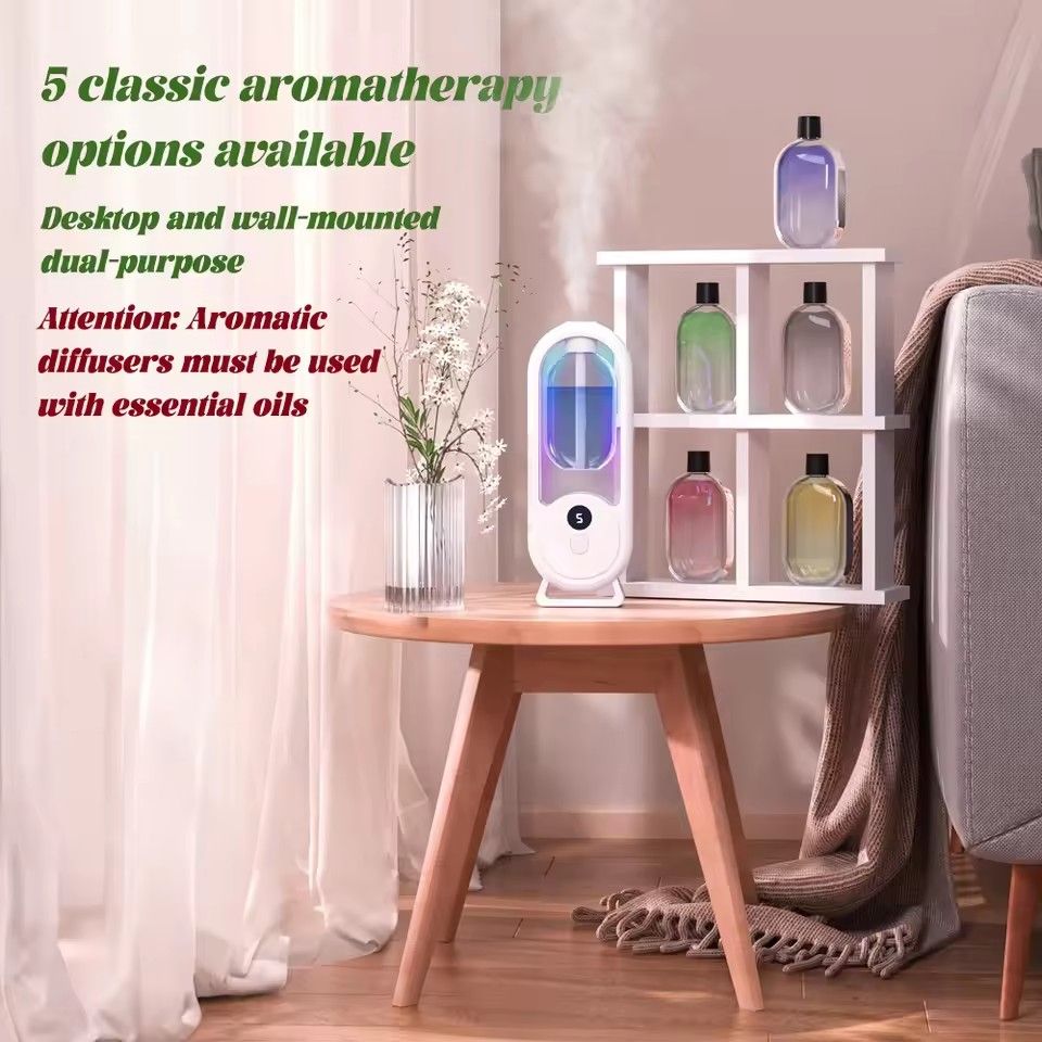 Rechargeable portable aromatherapy machine Essential oil aromatherapy machine Timed air freshener Eliminates odor 5 modes Timed spray