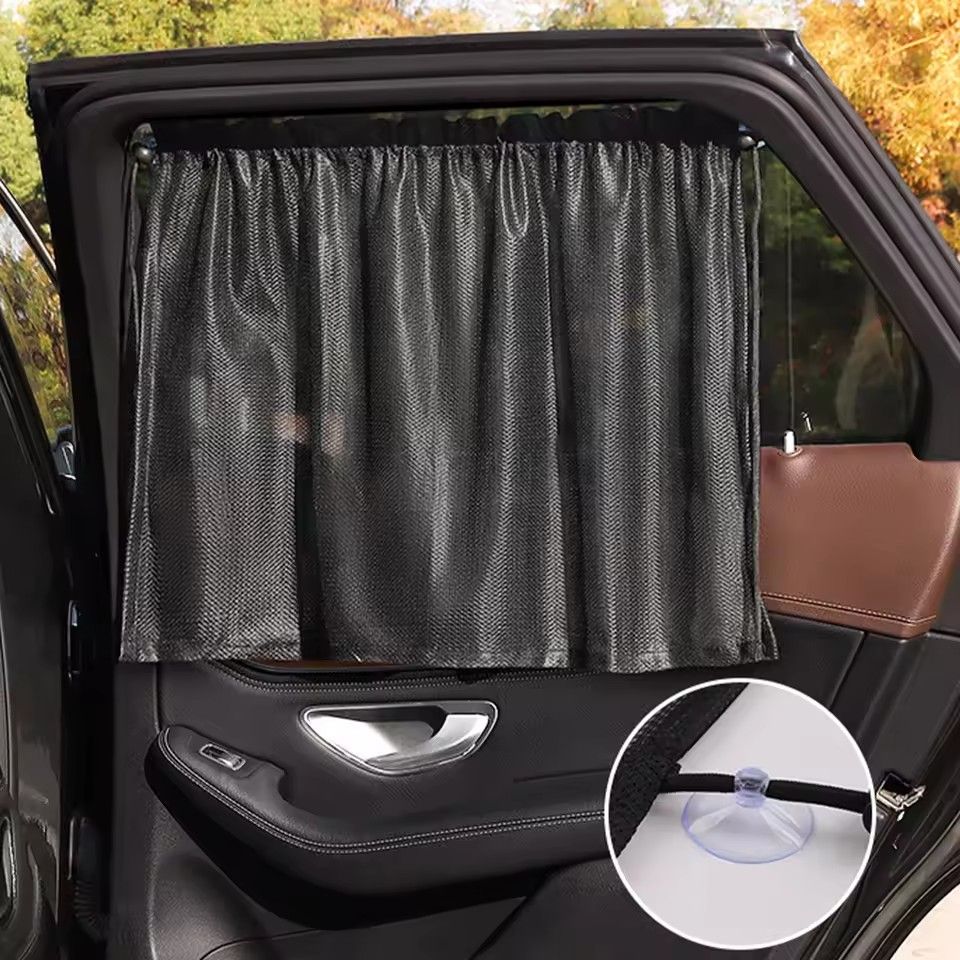 Car curtains, sunshades, suction cups, sunscreen and heat insulation barriers, car side windows, privacy sunshades