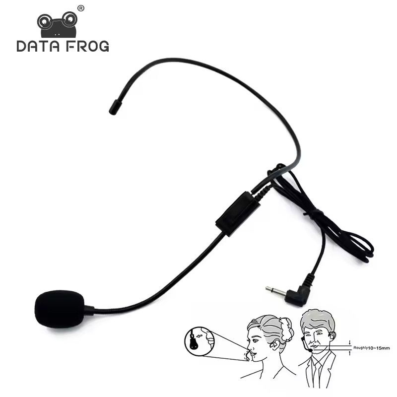Wired Microphone Amplifier 3.5mm Wired Headset Microphone Headworn Mic for Voice Amplifier Loudspeaker