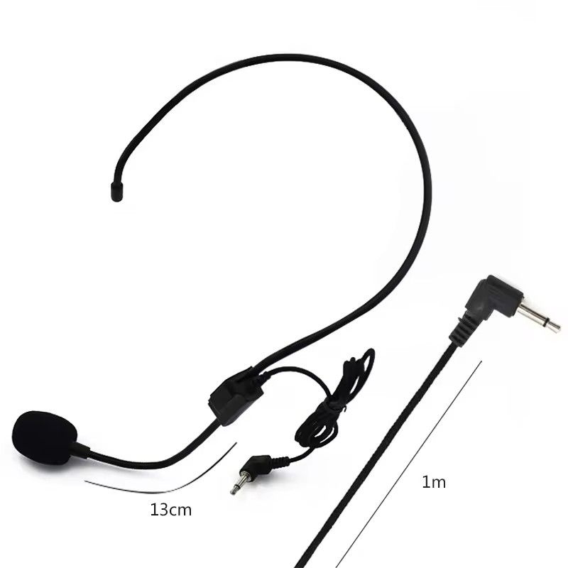 Wired Microphone Amplifier 3.5mm Wired Headset Microphone Headworn Mic for Voice Amplifier Loudspeaker