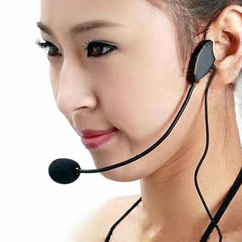 Wired Microphone Amplifier 3.5mm Wired Headset Microphone Headworn Mic for Voice Amplifier Loudspeaker